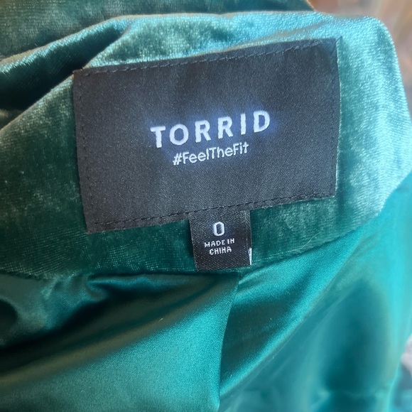 Torrid Teal Velvet Women's Moto Jacket NWT - Picture 8 of 10